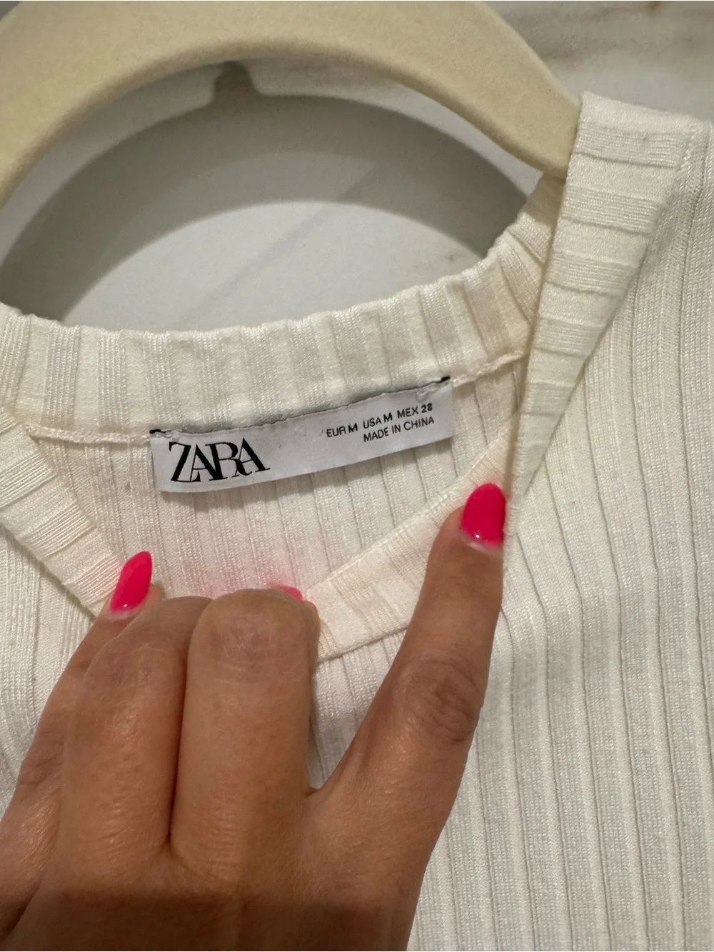 Zara white puff sleeve blouse-Med